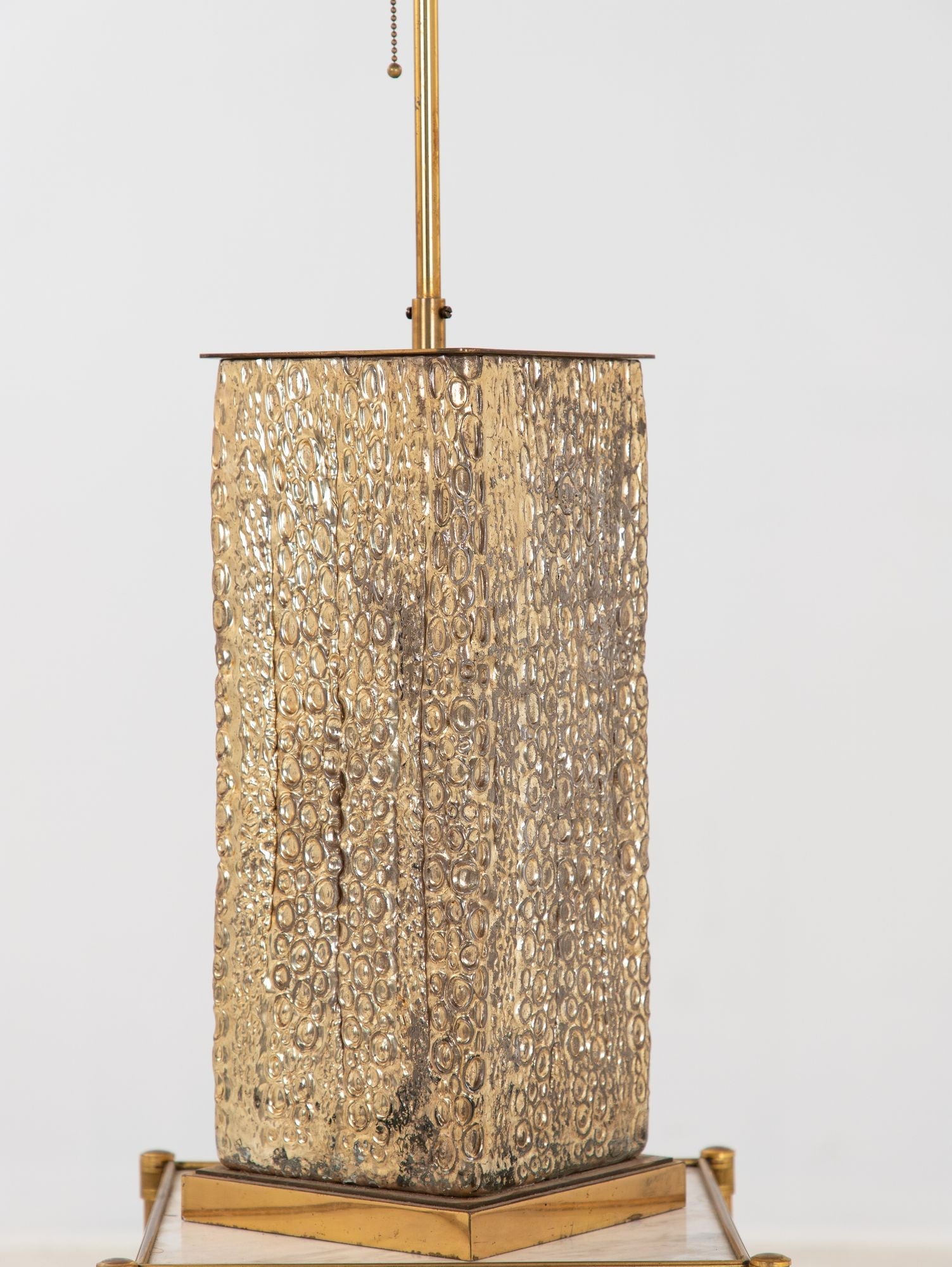 Glass Lamp with Molded Crocodile Pattern