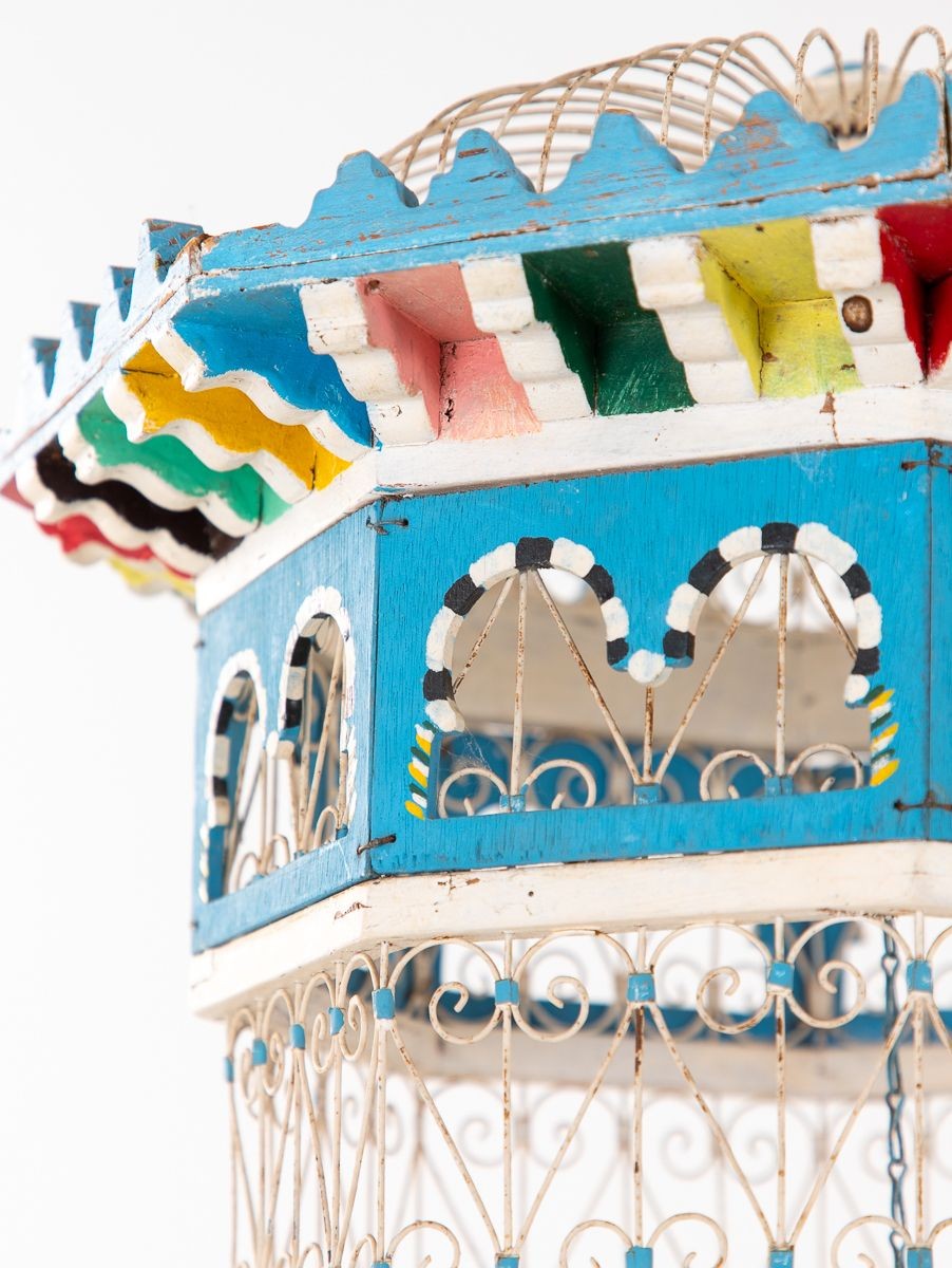 Polychrome Wire Birdcage, French 20th-Century