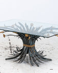 Hollywood Regency Gilt Metal Sheaf of Wheat Coffee Table, France Mid 20th C.