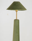 Pair of Moss Green Velvet Floor Lamps, French Late 20th C.