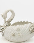 Italian Porcelain Swan Cachepot, Off White, Early 20th C.