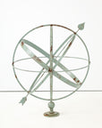 Celadon Painted English Mid-20th Century Iron Armillary