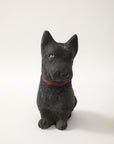Black Scottie Dog Garden Ornament Reconstituted Stone, English Mid 20th C.