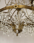 Eight Armed Crystal and Brass Chandelier, Early 20th C.