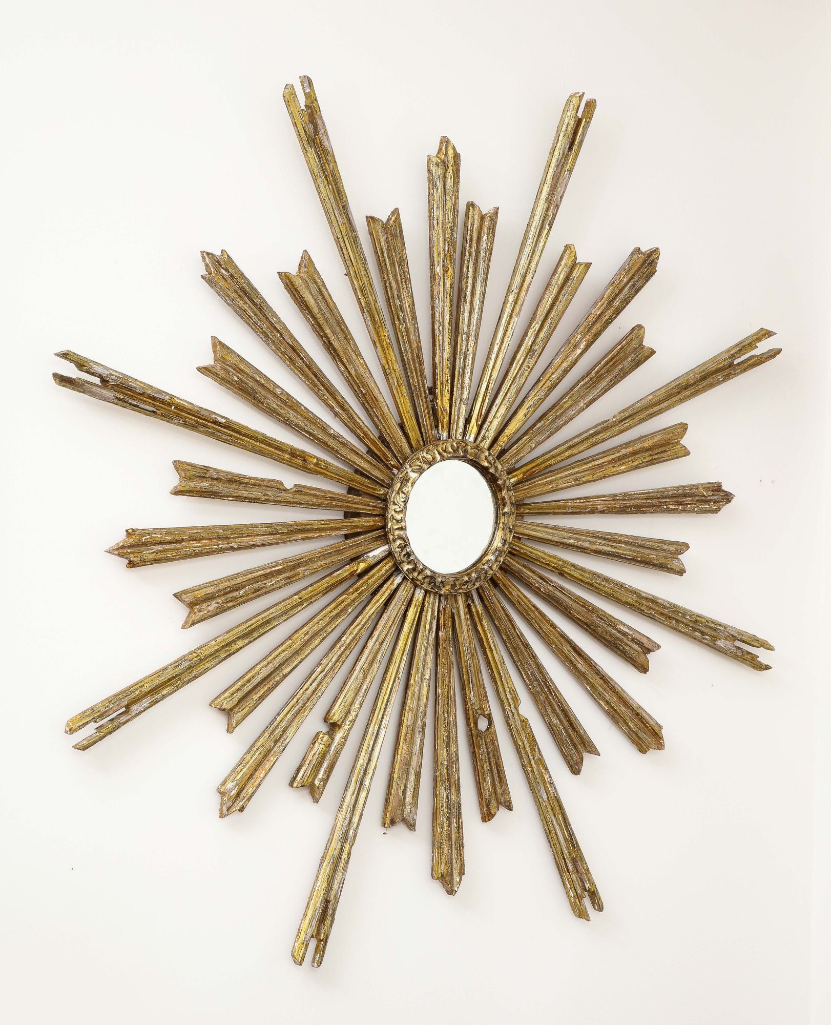 Silver Gilt Sunburst Mirror, 20th Century