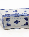 Dutch Delft Style Blue & White Ceramic Flower Brick, France Early 20th C.