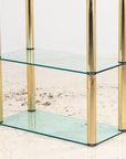 Polished Brass Etagere with Glass Shelves, USA 1970s