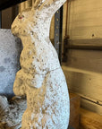 White Painted Reconstituted Stone Bunny, Rabbit, or Hare Garden Ornament, France 20th C.
