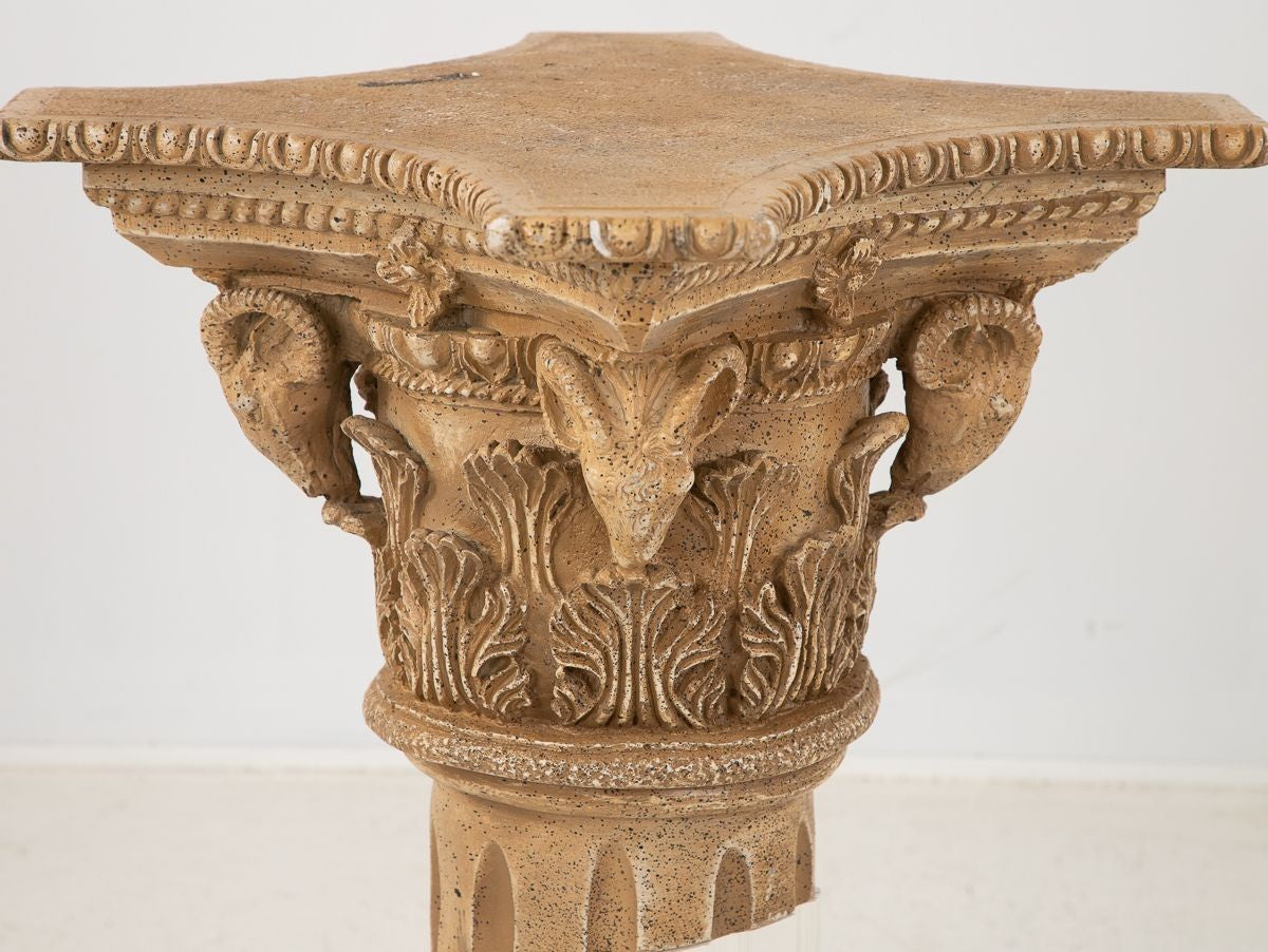 Lucite and Limestone Column or Pedestal