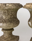 Pair French Stone Neoclassical Urns, 20th century