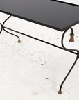 Iron and Black Glass Cocktail Table, 20th Century