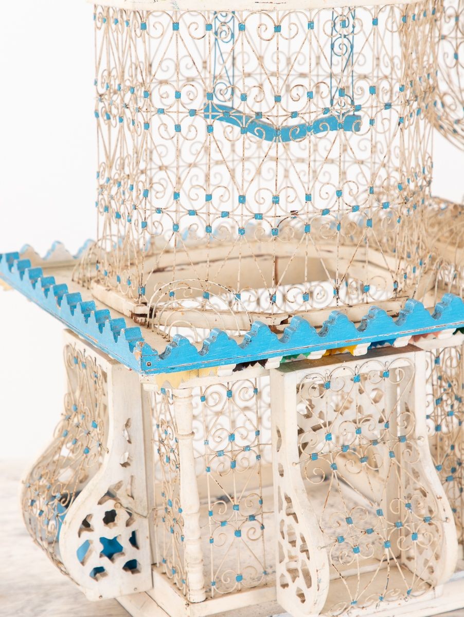 Polychrome Wire Birdcage, French 20th-Century