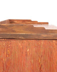 Antique English Country Buffet Cabinet with Original Red Paint