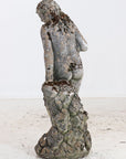Composite Stone Weathered Garden Statue of Maiden or Goddess, England Mid 20th C.