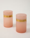 Antique French Pink Cylindrical Opaline Box, Early 20th C.