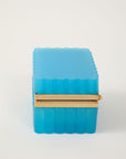 French Opaline Turquoise Scalloped Box, 1890s
