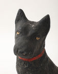 Black Scottie Dog Garden Ornament Reconstituted Stone, English Mid 20th C.