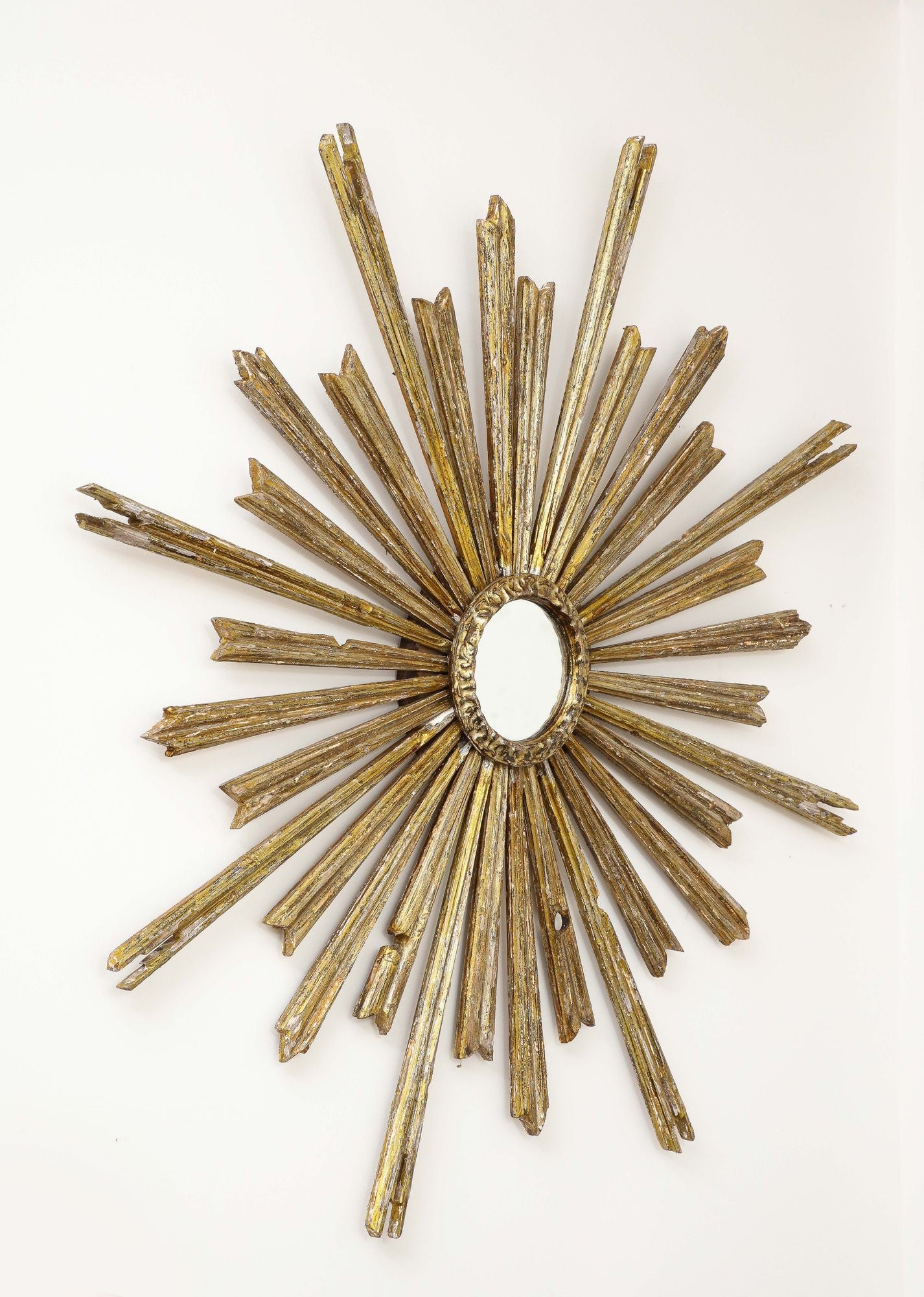 Silver Gilt Sunburst Mirror, 20th Century