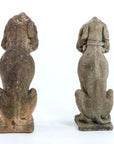 Matched Pair of Composite Stone Dogs with Fruit Baskets, England Mid 20th C.