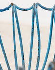 Pair of Blue Painted Iron Pedestal and Basket Planters, 1960s France