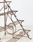 Scrollwork Four Tier Iron Plant Stand or Etagere, England Mid 20th Century