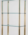 Polished Brass Etagere with Glass Shelves, USA 1970s