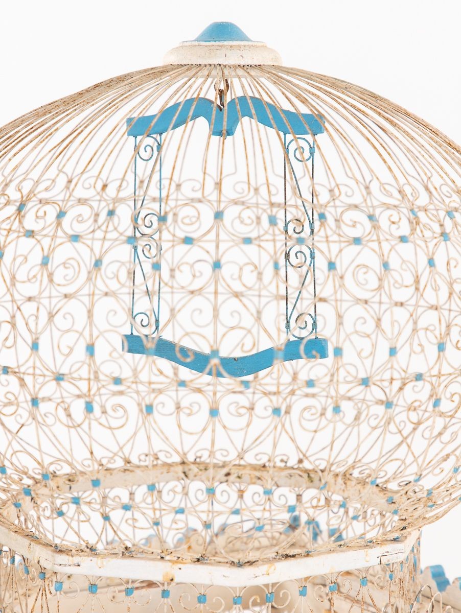 Polychrome Wire Birdcage, French 20th-Century