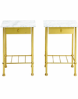 Brass and Marble Side Tables