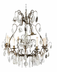 Circa 1900 crystal eight light chandelier