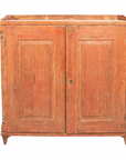 Antique English Country Buffet Cabinet with Original Red Paint