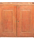 Antique English Country Buffet Cabinet with Original Red Paint