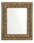 Antique French Eglomise Mirror with Gilded Leaves Frame