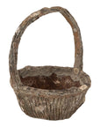 Faux Bois Basket Garden Ornament