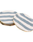 Gray and white Striped clay petit dish with Gilding