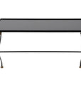 Iron and Black Glass Cocktail Table, 20th Century