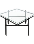 Vintage Iron and Glass Diamond Coffee Table