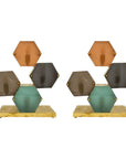 Pair Murano Geometric Multicolor Lamps