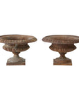 Pair Cast Iron Pie Crust Urns