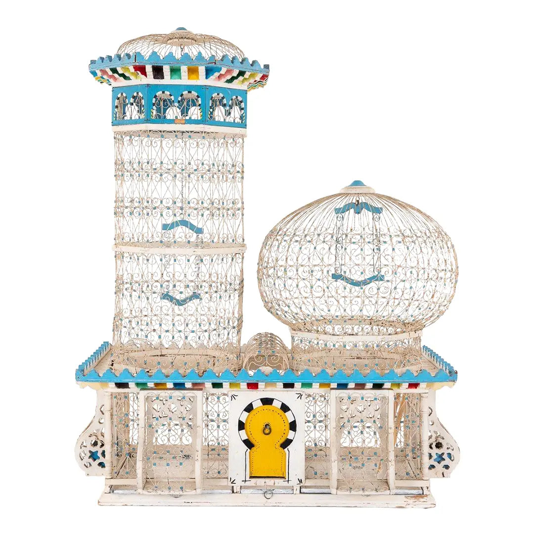 Polychrome Wire Birdcage, French 20th-Century