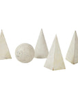 Set of 5 white Painted Wooden Geometric Molds