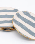 Gray and white Striped clay petit dish with Gilding