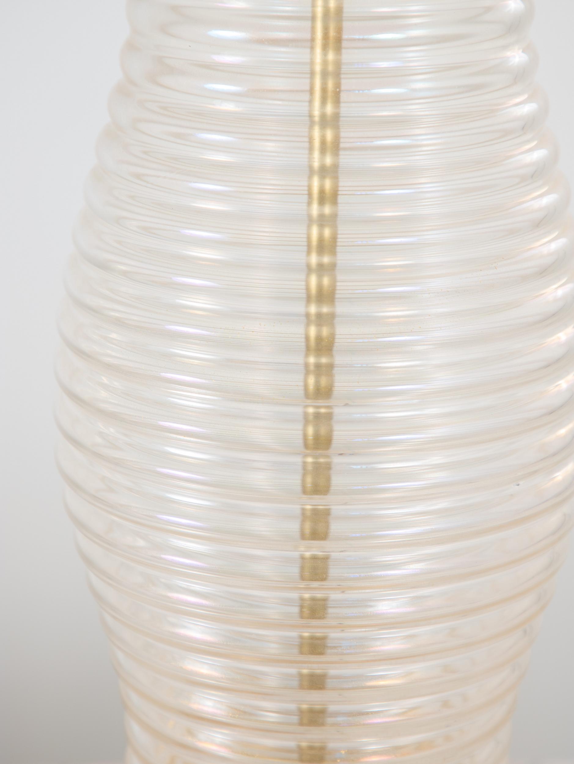 Oversized Glass & Brass Table Lamp