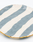 Gray and white Striped clay petit dish with Gilding