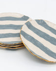 Gray and white Striped clay petit dish with Gilding