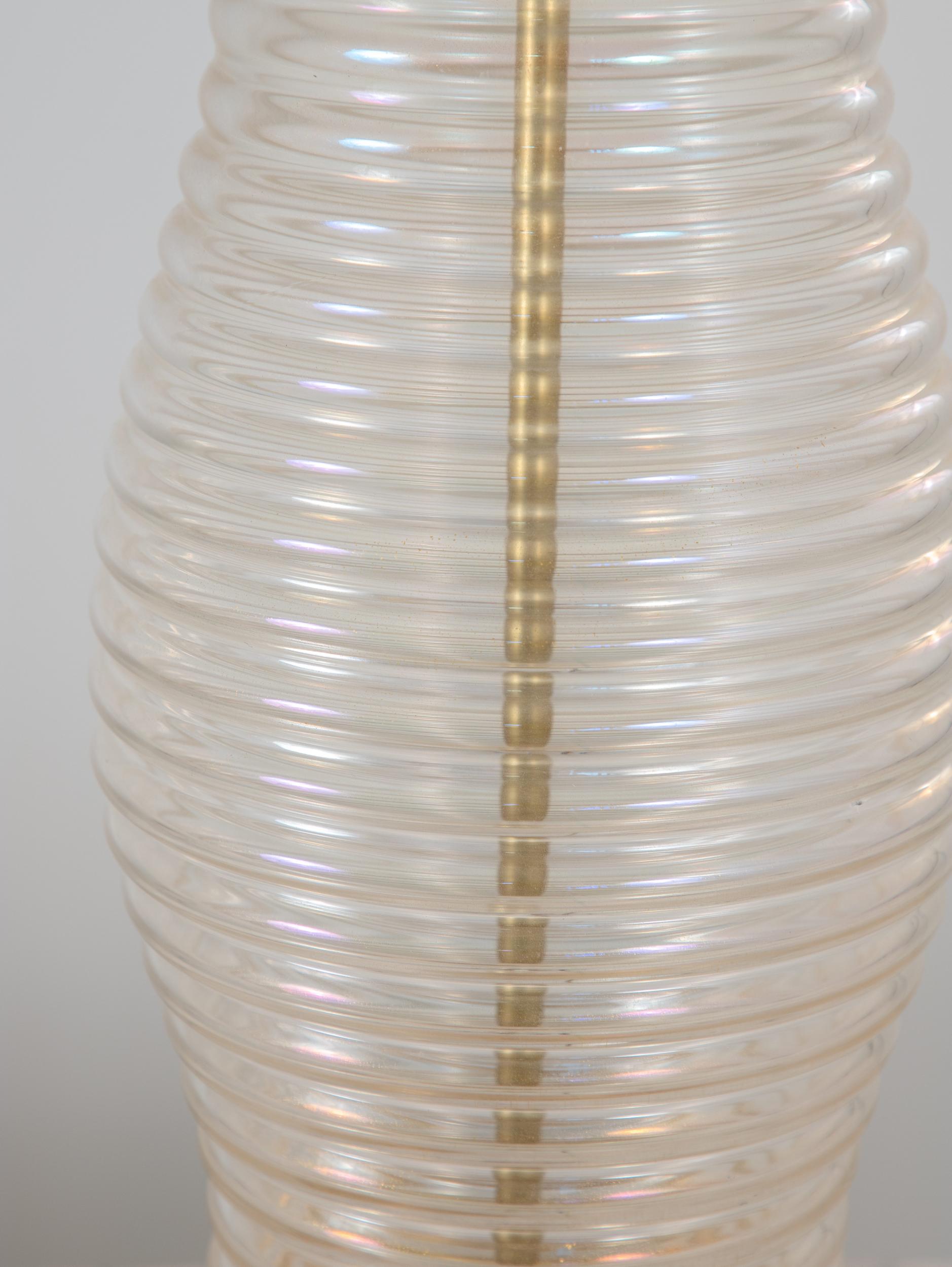 Oversized Glass & Brass Table Lamp
