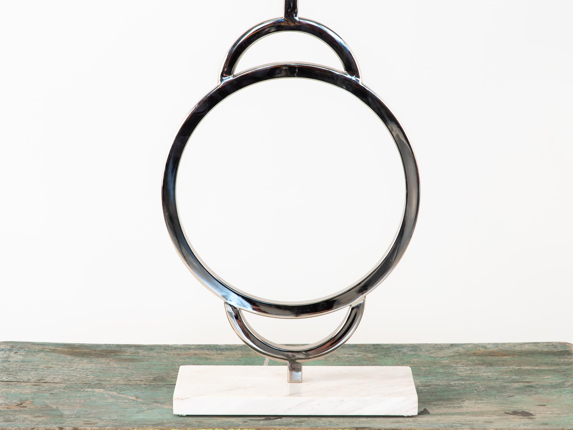 Modern Nickel & Marble Jamie Young Lamp