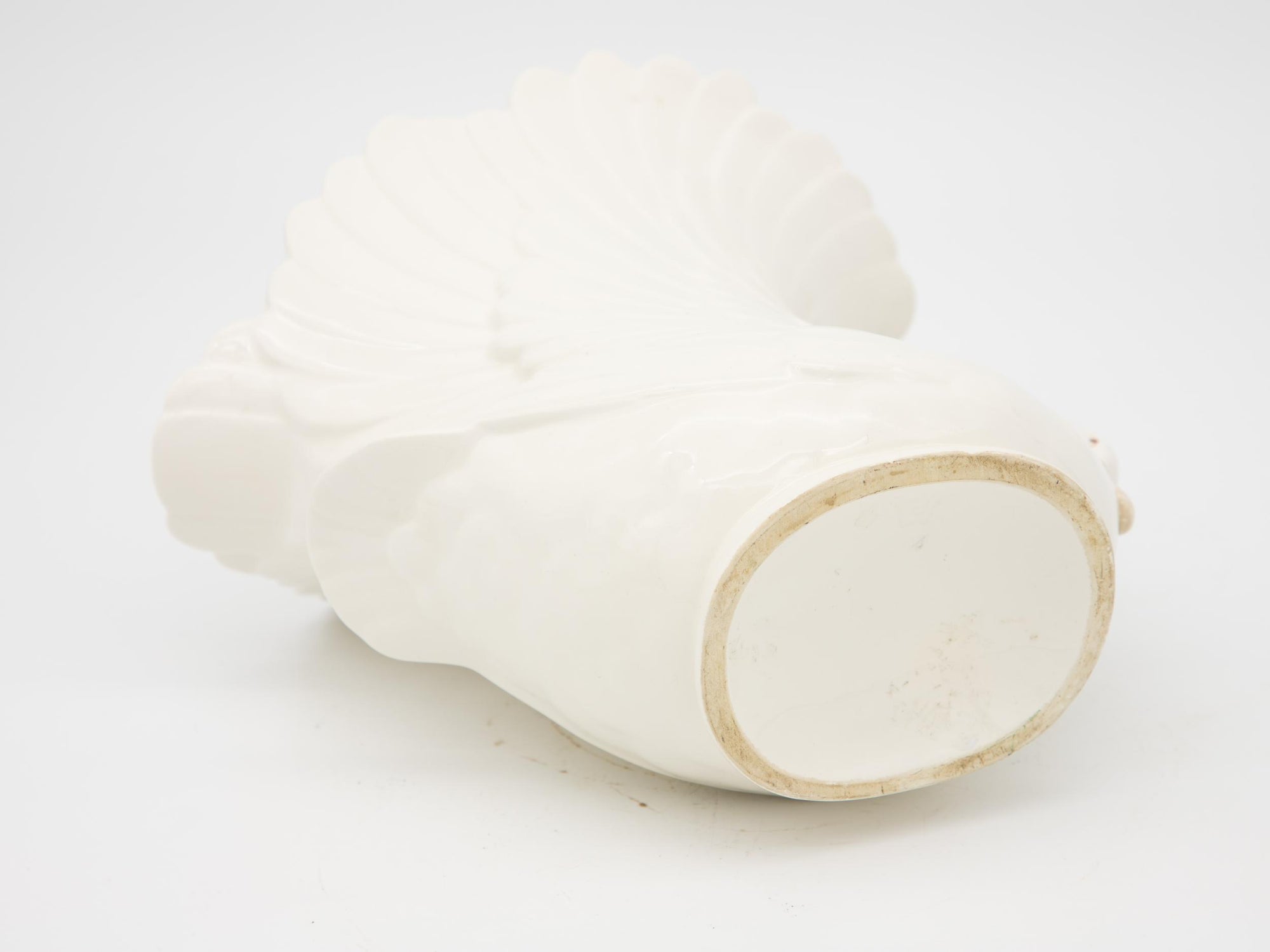 Oval Ceramic Bisque Swan Vase, USA Late 20th C.