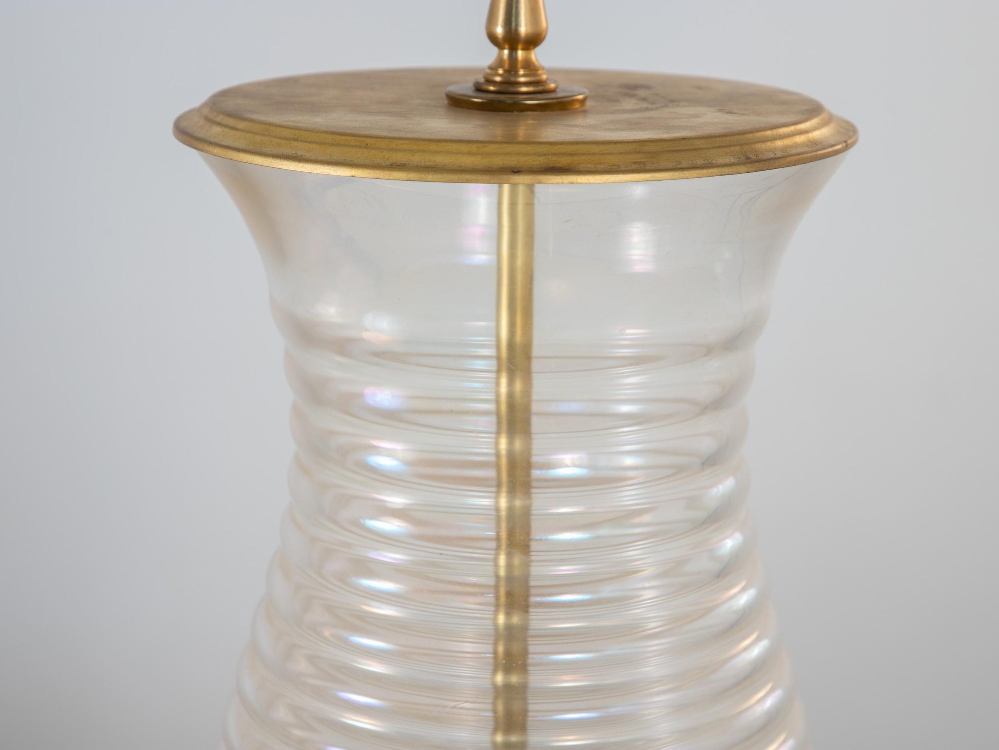 Oversized Glass & Brass Table Lamp