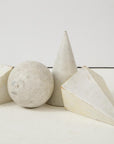 Set of 5 white Painted Wooden Geometric Molds