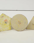 Set of 5 white Painted Wooden Geometric Molds